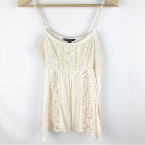 American Eagle Babydoll Lace Panel Shirt size S